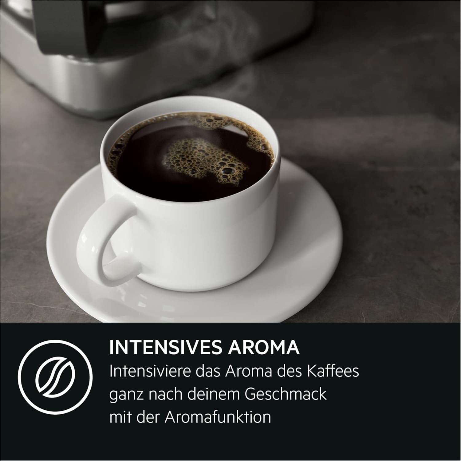 Machine à expresso AEG Deli 5, 1,5 l, minuterie programmable, fonction maintien au chaud, arrêt de sécurité, indicateur de niveau d'eau, dosage optimal, fonction anti-goutte, acier inoxydable, CM5-1-6ST