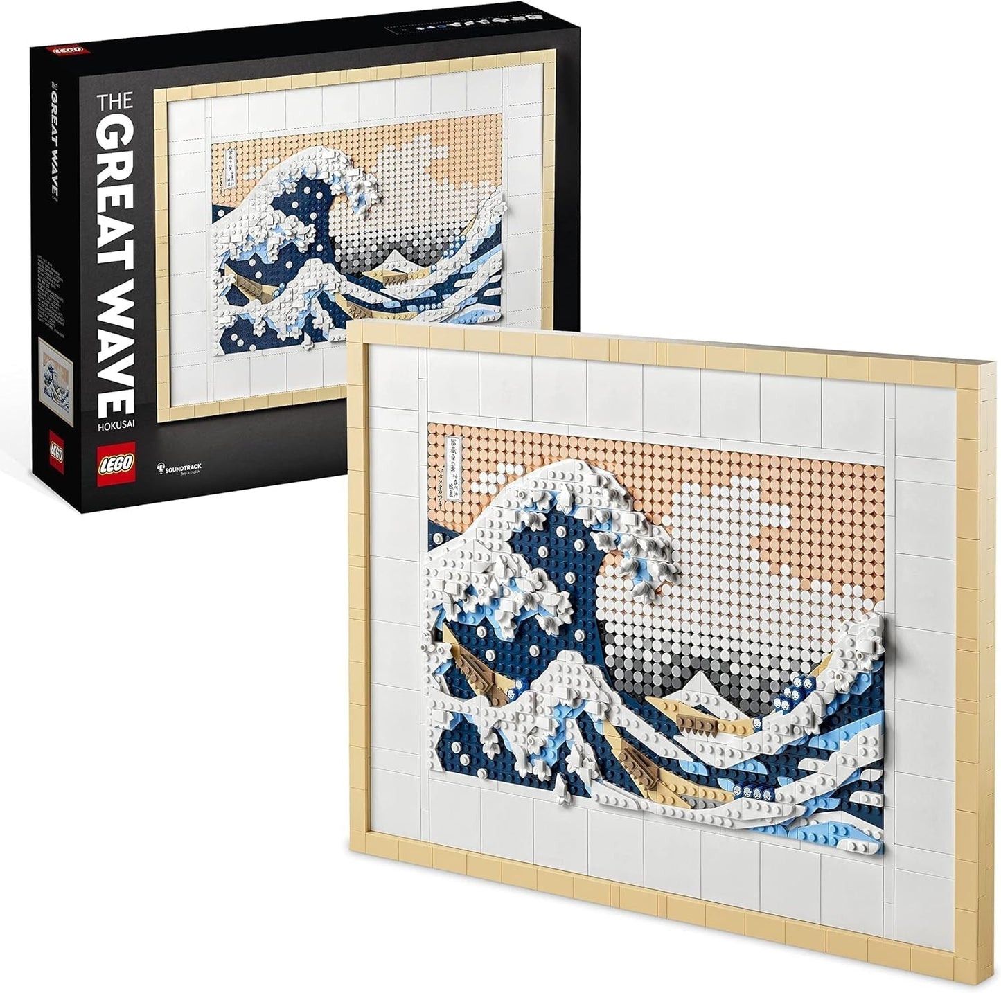LEGO 31208 Art Hokusai - La Grande Vague Décorations murales japonaises 3D Kit d'artisanat Toile océan encadrée Loisirs pour adultes DYI Décorations de bureau à domicile Kits de construction Besuche den LEGO-Store Single