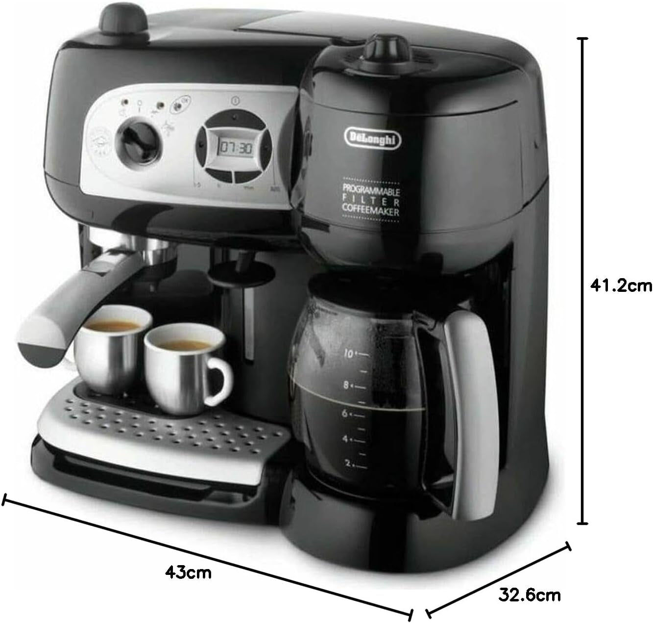 De'Longhi BCO264.1 Machine à expresso et à café en un, avec pompe, noir, 38 x 24 x 35 cm