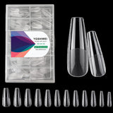 Lot de 504 faux ongles à couverture complète, 12 tailles, avec colle à ongles, ongles artificiels en acrylique avec boîte de rangement pour salons de manucure et bricolage à domicile (carré)