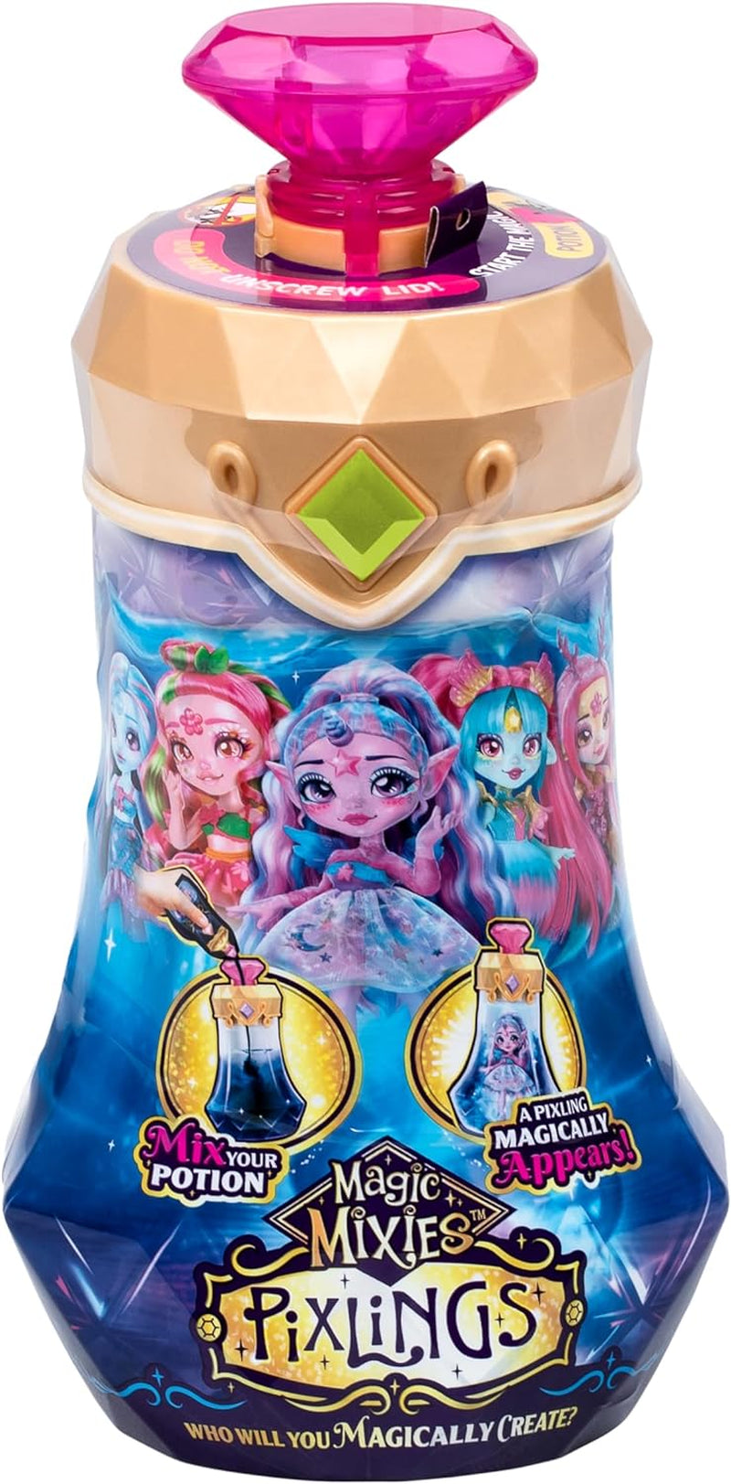 Poupée Pixlings Faye Deer : La révélation magique de la belle et détaillée poupée Pixlings de 16,5 cm dans une bouteille de potion magique