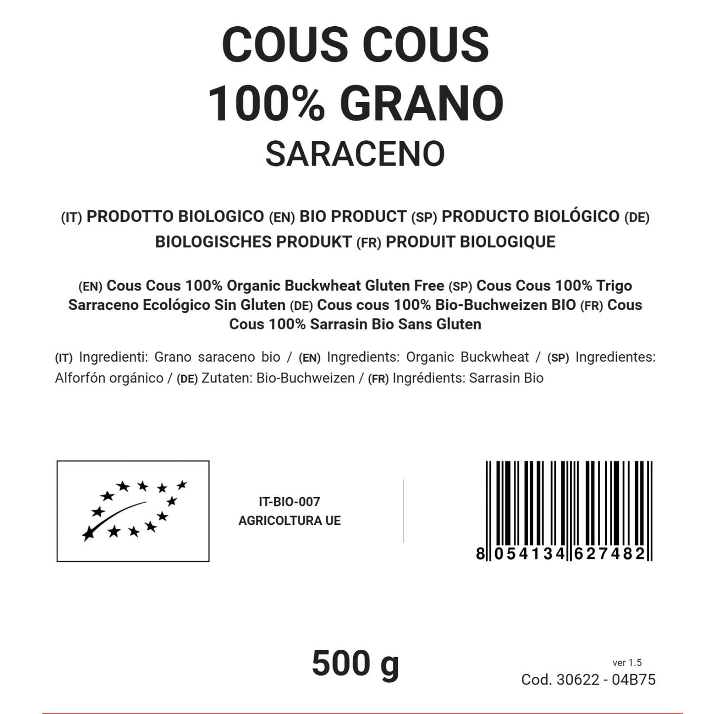 Couscous de sarrasin 100% bio, 500g, sans gluten