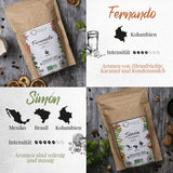 ORIGEENS Bio Kaffeebohnen Probiersset 1kg | Premium Bio Arabica Café Ganze Bohnen Set 4x250g | Röstung traditionnel | Ensemble de cafetières à café