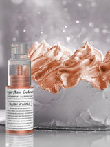 Sugarflair Pump Powder Spray, Glitter, Blush, Glitter - colorant alimentaire pour gâteau, spray non aérosol pour gâteaux, muffins et plus - 10 g