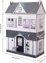 Olivia'S Little World Dreamland Farmhouse Maison de poupée interactive en bois pour enfants 3 étages avec 13 accessoires de meubles de poupée Blanc TD-13632A Maisons de poupées Naty Shop