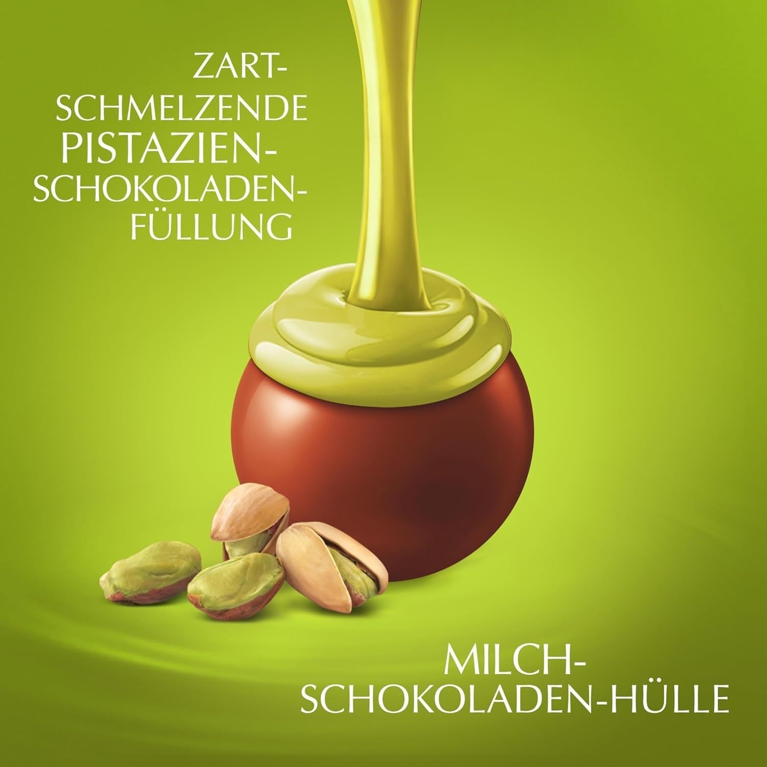 Lindt LINDOR Chocolat à la pistache | Sac refermable de 1 kg | env. 80 boules de chocolat au lait fourrées à la crème fondante à la pistache | Colis vrac, cadeau praliné