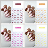 GZMAYUEN 12 couleurs français ongles autocollants 3D français dégradé couleur ongles autocollants auto-adhésif ongles conception ongles accessoires