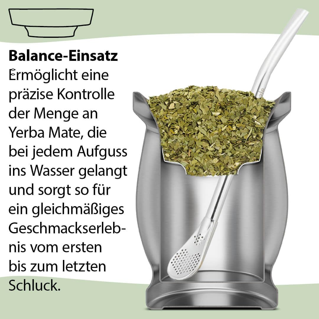Service à thé Mate Bio ● 3 assortiments de Mate + Mug Mate en acier inoxydable à double paroi + Bombilla + Instructions de préparation (Noir)