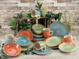 CreaTable, 22851, série COUNTRY, service de table 24 pièces pour 6 personnes, service combiné en porcelaine, passe au lave-vaisselle et au micro-ondes, fabrication de qualité