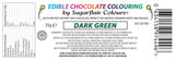 Colorant alimentaire Sugarflair Chocolate Colorant alimentaire pour chocolat vert foncé - Beurre de cacao bio coloré, colorant chocolat pour colorer chocolat, pralines - 35g