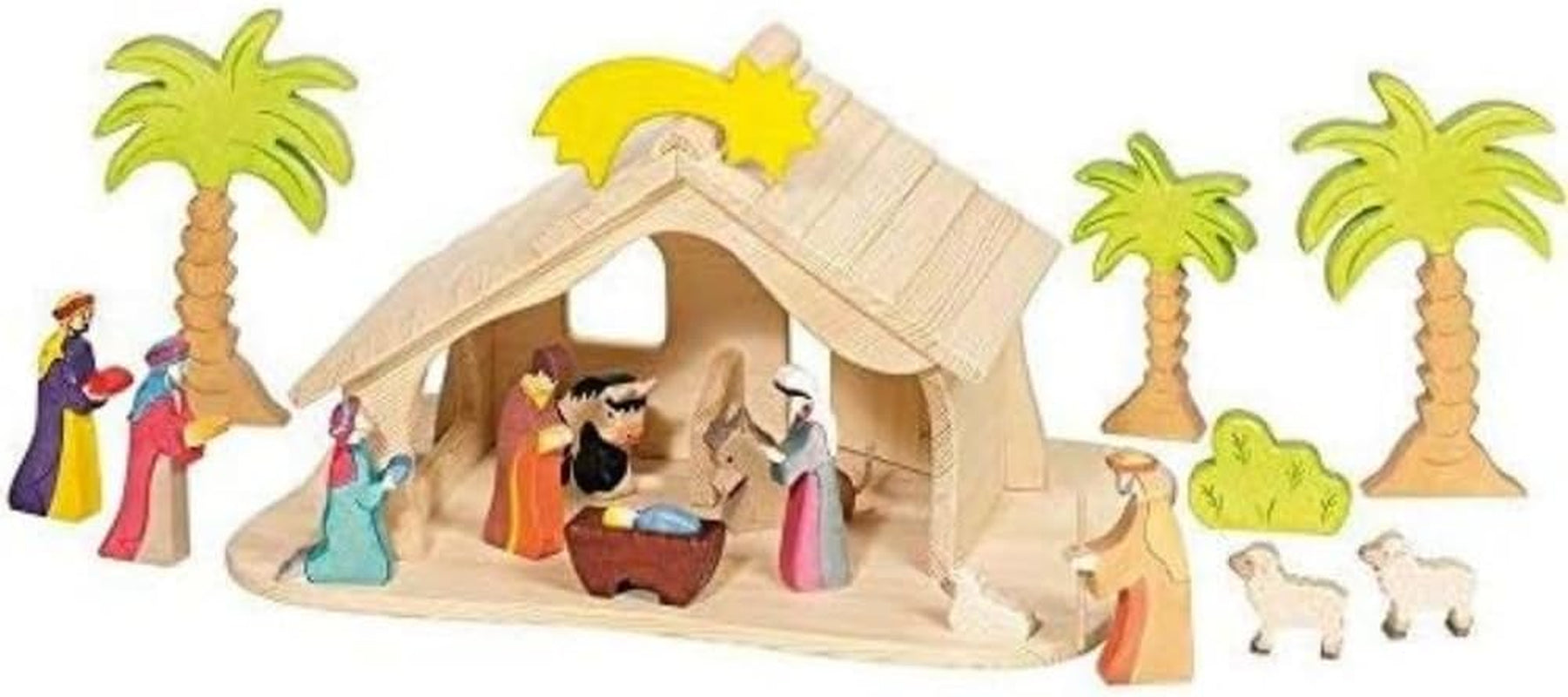 Holztiger Dollhouse avec étoile de Noël (pas de figurines, pas d'arbres)