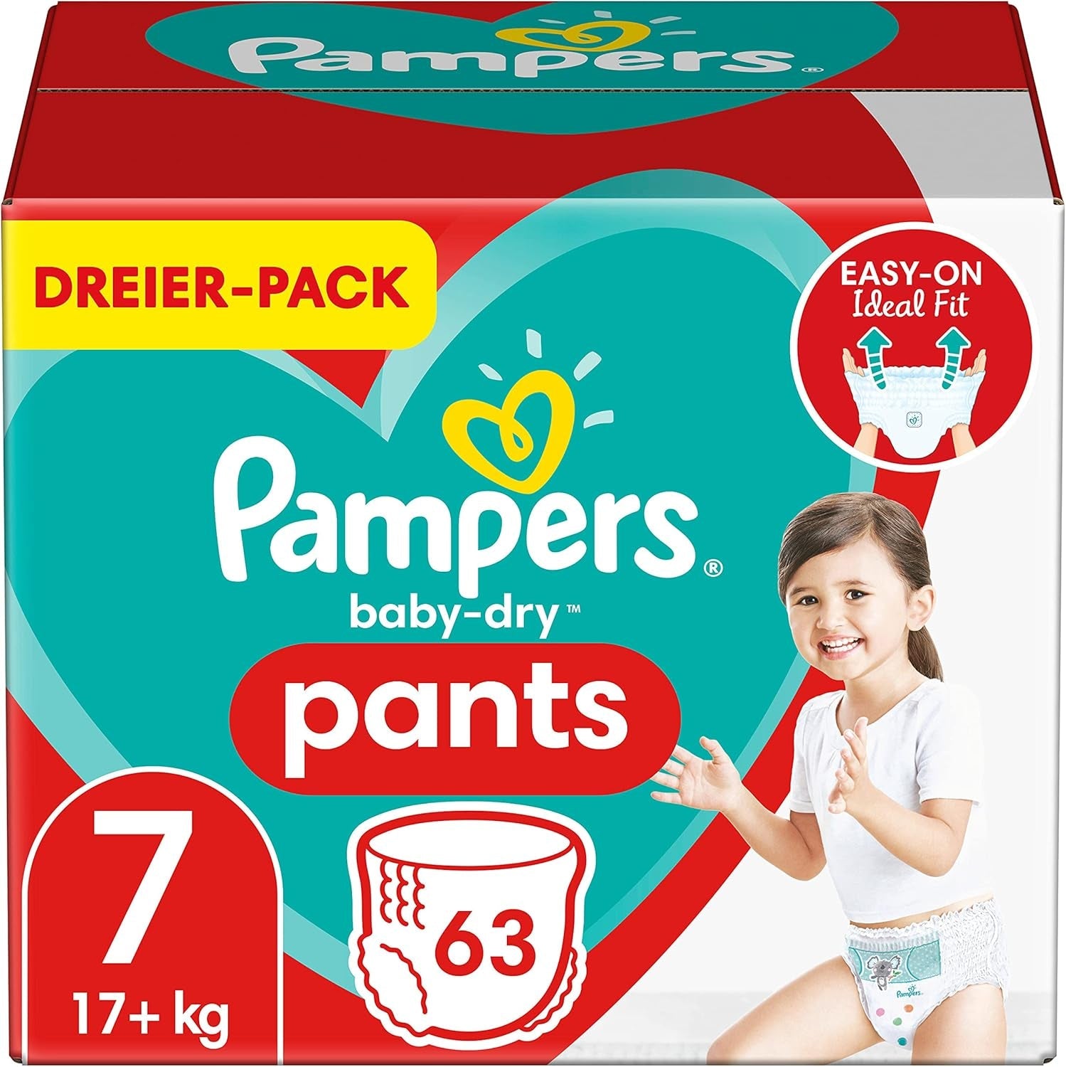Couches Pampers Baby-Dry, taille 8, 43 couches, à partir de 19 kg, pack Jumbo+