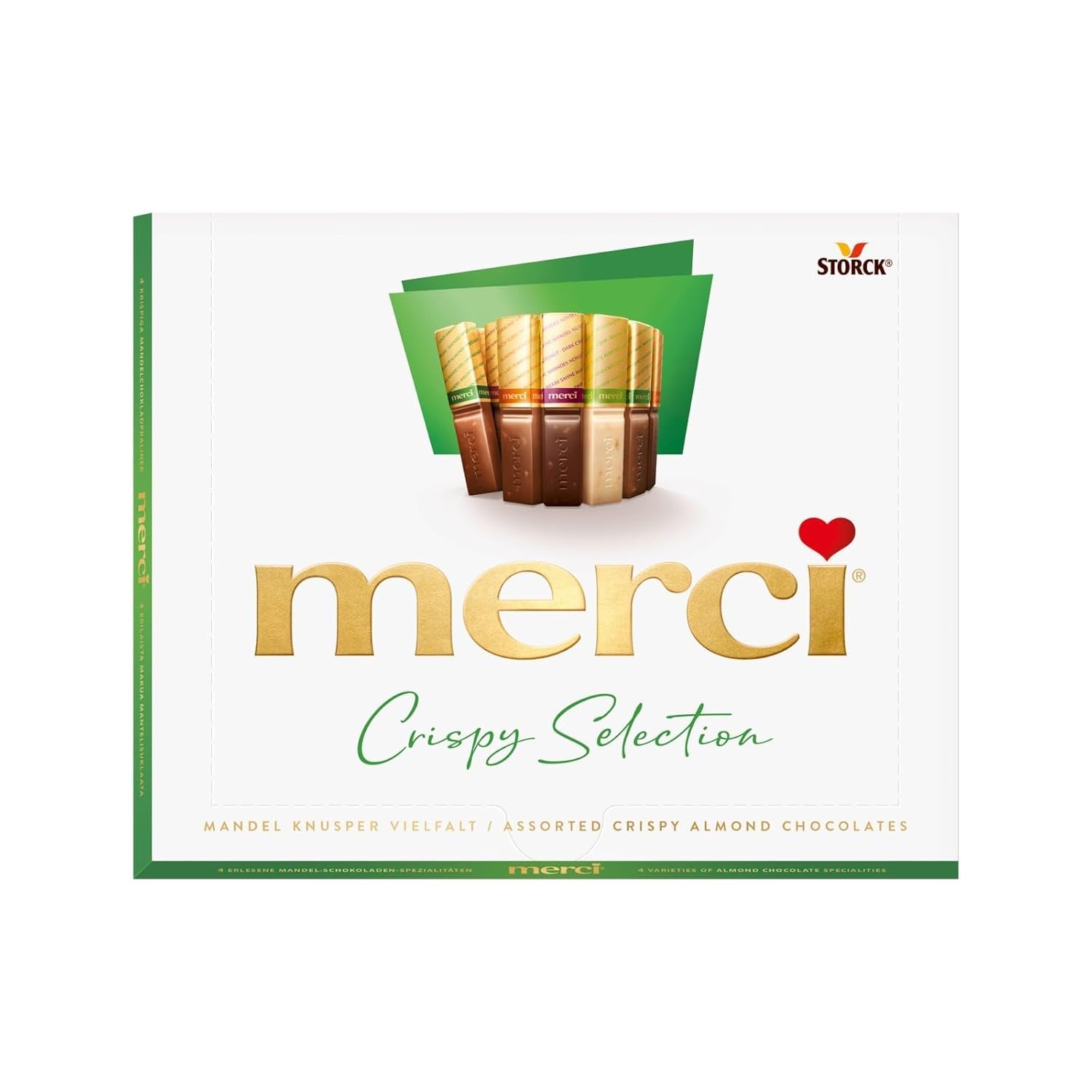 merci Variété Amandes Croquantes Finest Selection – 1 x 250 g – Spécialités raffinées aux noix et au chocolat – Pralinés fourrés et non fourrés