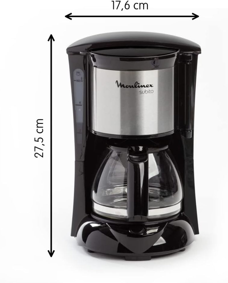 FG150813 Cafetière Subito, 6 tasses, Noir/Acier inoxydable