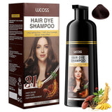 Shampoing instantané pour cheveux noirs, shampoing pour coloration naturelle, couverture 100 % des cheveux gris - facile et rapide, coloration semi-permanente pour cheveux noirs, shampoing pour coloration de cheveux pour hommes et femmes Naty Shop Coloration de cheveux châtain foncé