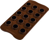 Moule à chocolat flamboyant 3D Silikomart - Formes 3D uniques avec bord intérieur pour bases rondes