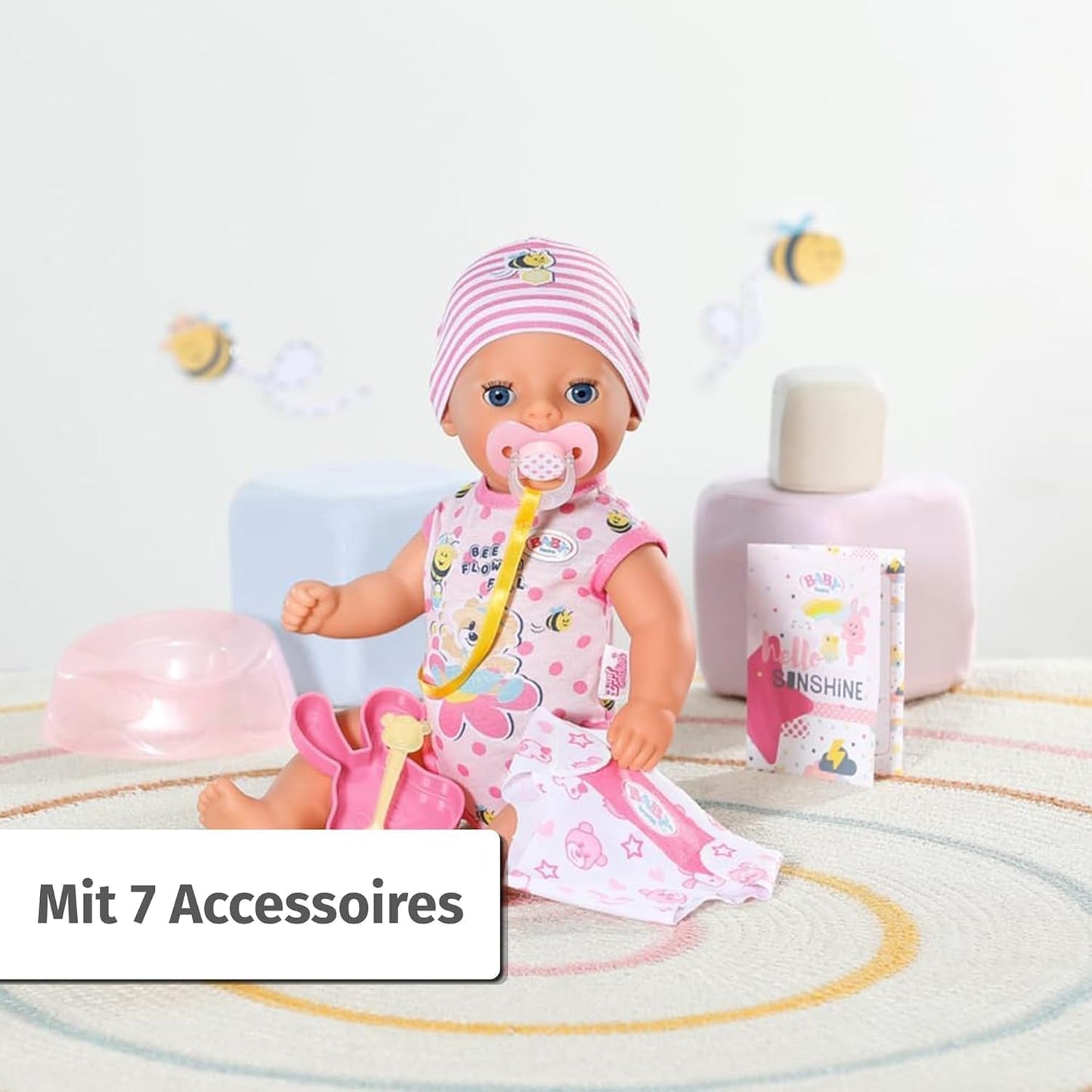 Poupée bébé Baby Born Lena (Fille) - 36 cm - 7 fonctions, accessoires et matelas inclus - Fonctionne entièrement sans piles - Convient aux petits enfants à partir de 1 an