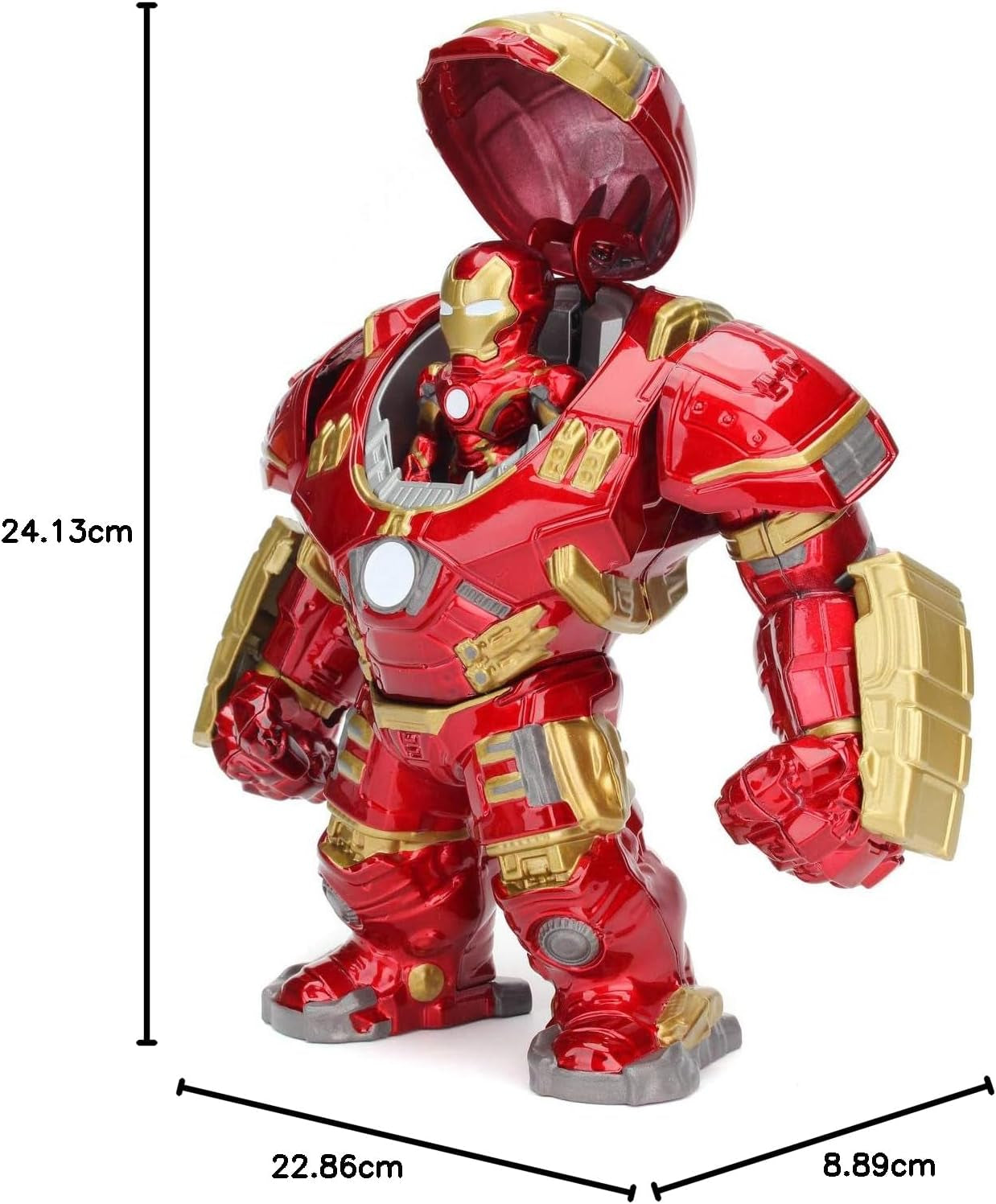 Jada Toys Marvel Figure Hulkbuster & Ironman, Casque ouvert et fermé, Figurines à collectionner, Ensemble, Moulé sous pression, Rouge, Taille: 6 pouces Hulkbuster & 2 pouces Ironman Action figures Naty Shop