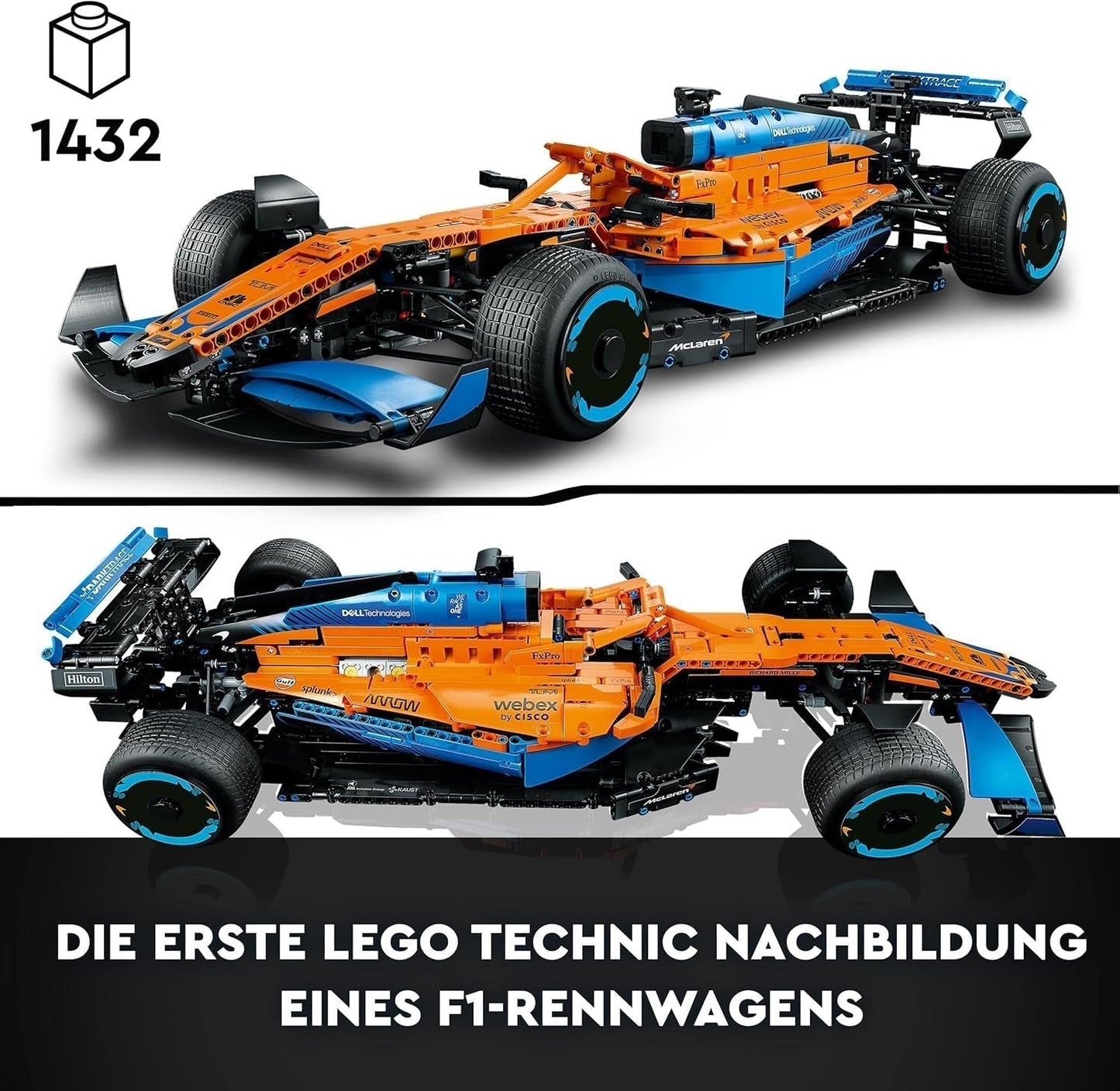 Lego Technic Mclaren Formula 1 Racing Car - Modèle F1 adulte avec moteur V6 et direction - Cadeau pour les fans de sports mécaniques et les collectionneurs - 42141 Jeux de construction Besuche den LEGO-Store