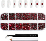 Beadland 2500Pcs Verre Nailart Strasssteine ​​​​Kristall Flatback Edelsteine ​​​​Runde, ​​​​pour Handwerk Gemischt 8 Größen SS4 ~ SS30 Mit Picking Pinzette Und Stift (Kristall Weiss)