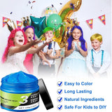 Cire à cheveux bleue Spray pour cheveux bleu temporaire Couleur Crazy Blue Lavable Coloration capillaire instantanée Teinture capillaire naturelle Coiffage cheveux pour hommes femmes Party Naty Shop Coloration capillaire