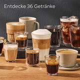 Machine à expresso entièrement automatique Siemens EQ700, grand écran TFT couleur, 36 boissons chaudes et froides, infusion froide, fonction 2 tasses, contrôle par application, système de nettoyage automatique, acier inoxydable noir, TQ717D03