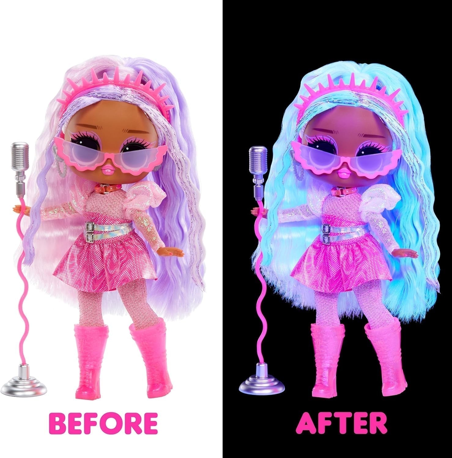 L.O.L. Surprendre! Tweens Neon Pop Stars - Kitty K - 1 poupée mannequin avec surprises rétro-éclairées et plus de 10 tenues et accessoires Pop Star, y compris des micro-bandes rétro, cadeau pour enfants 4+ Naty Shop Dolls