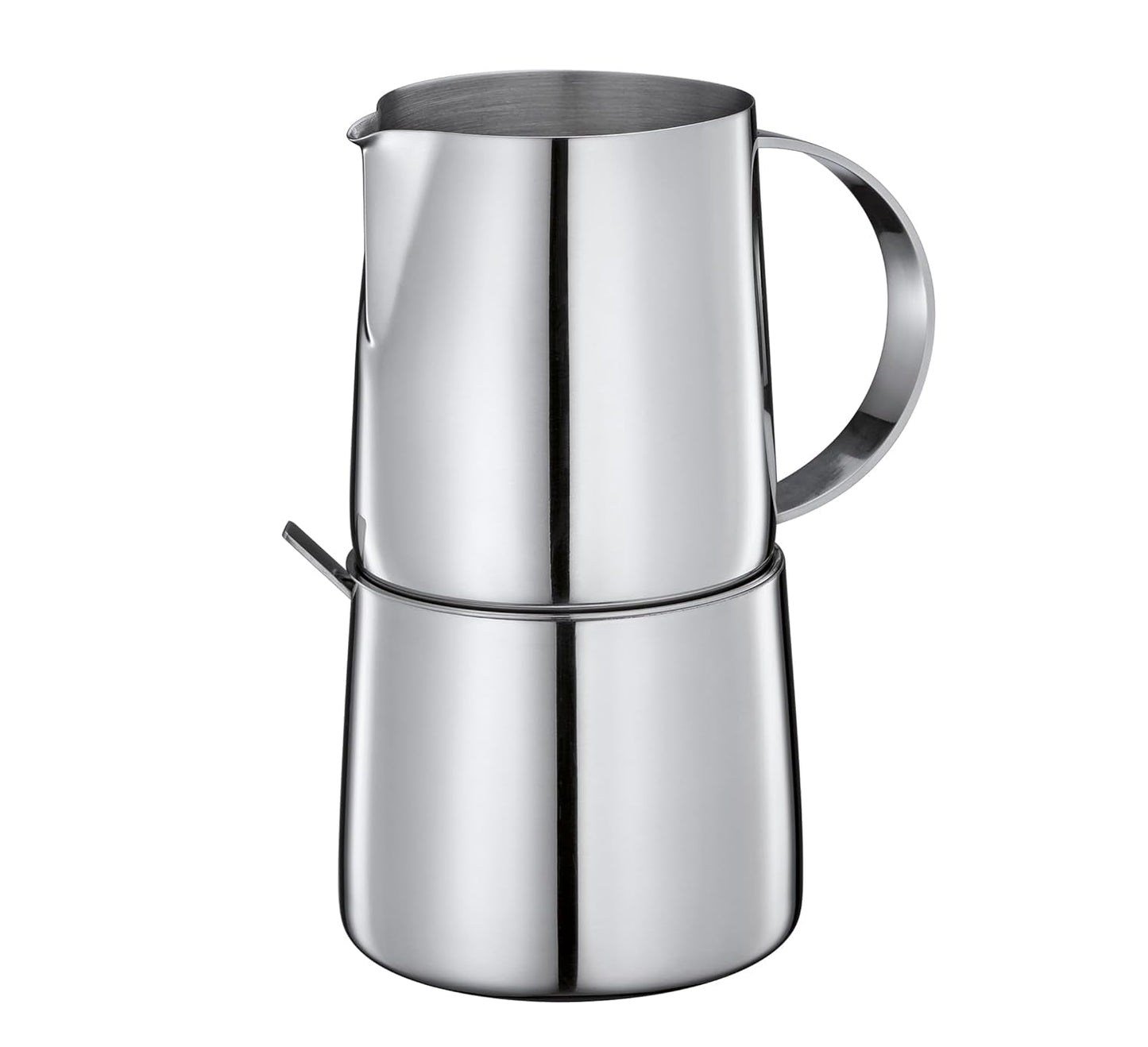 Cilio DELIZIA Dent et tasse de lait | Service à café | Tasse et récipient à lait en acier inoxydable | Empilable | Avec cuillère | Portions 250 ml de lait et 220 g de sucre