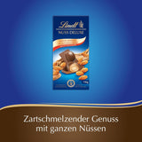 Chocolat Lindt | NUT DELUXE Barre de chocolat au lait et aux amandes | 110g | Chocolat au lait aux amandes grillées dans une crème d'amande onctueuse | Barre de chocolat