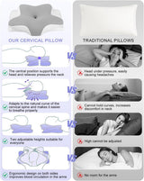 Oreiller cervical, oreiller de soutien latéral, oreiller en mousse à mémoire de forme, oreiller orthopédique, oreiller de soutien cervical ergonomique pour un soutien optimal du dos et du ventre Oreiller de soutien latéral (62 X 41 X 13CM) Oreillers orthopédiques cervicaux Naty Shop