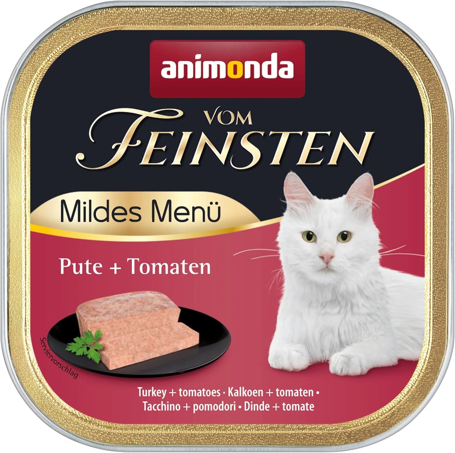 animonda vom Feinsten Mild Menu Mild Variety (32 x 100g), nourriture humide pour chats sans céréales et sans sucre, nourriture facile à digérer avec de la viande de dinde