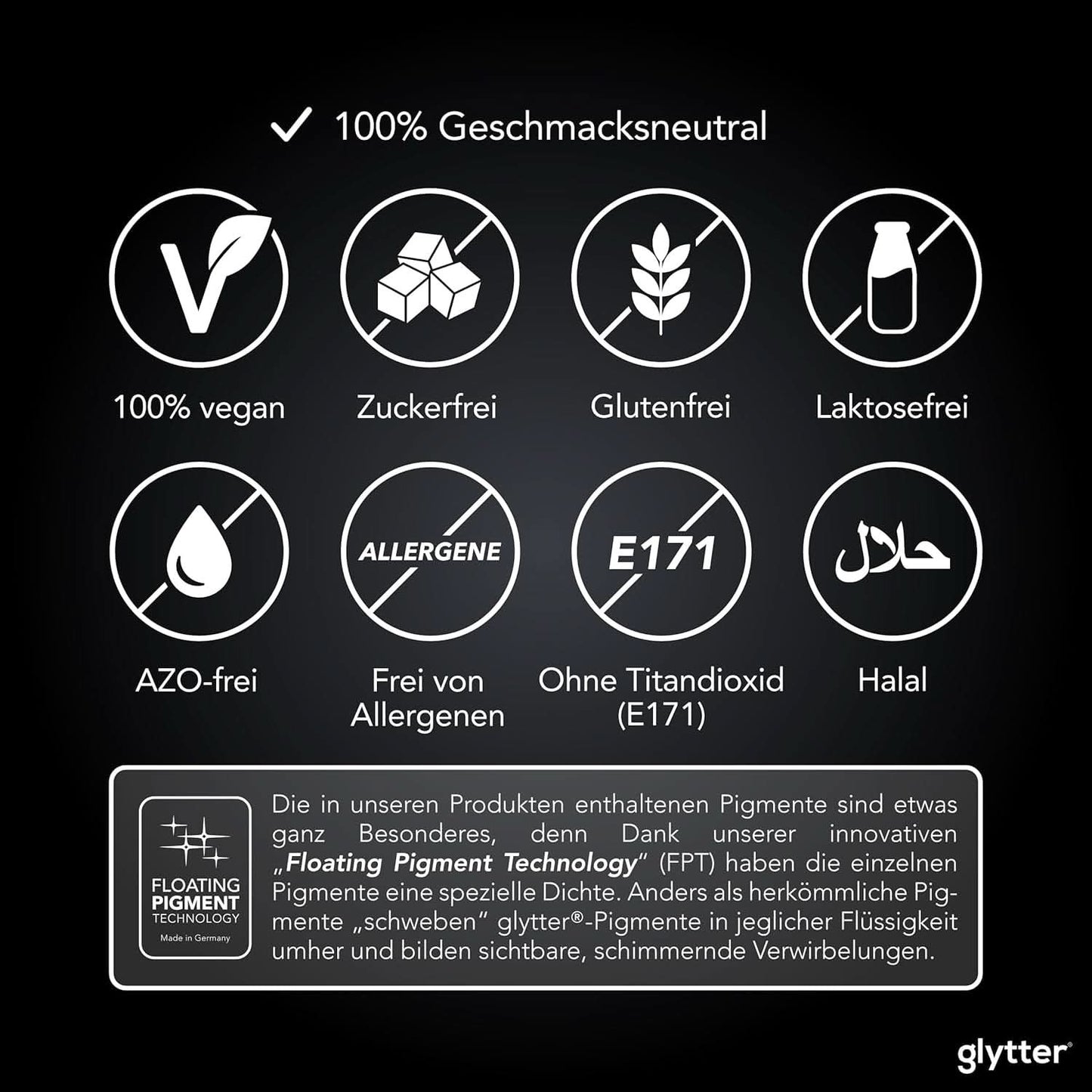 Glytter, Paillettes comestibles pour boissons et liquides, 10 grammes Glitter Naty Shop