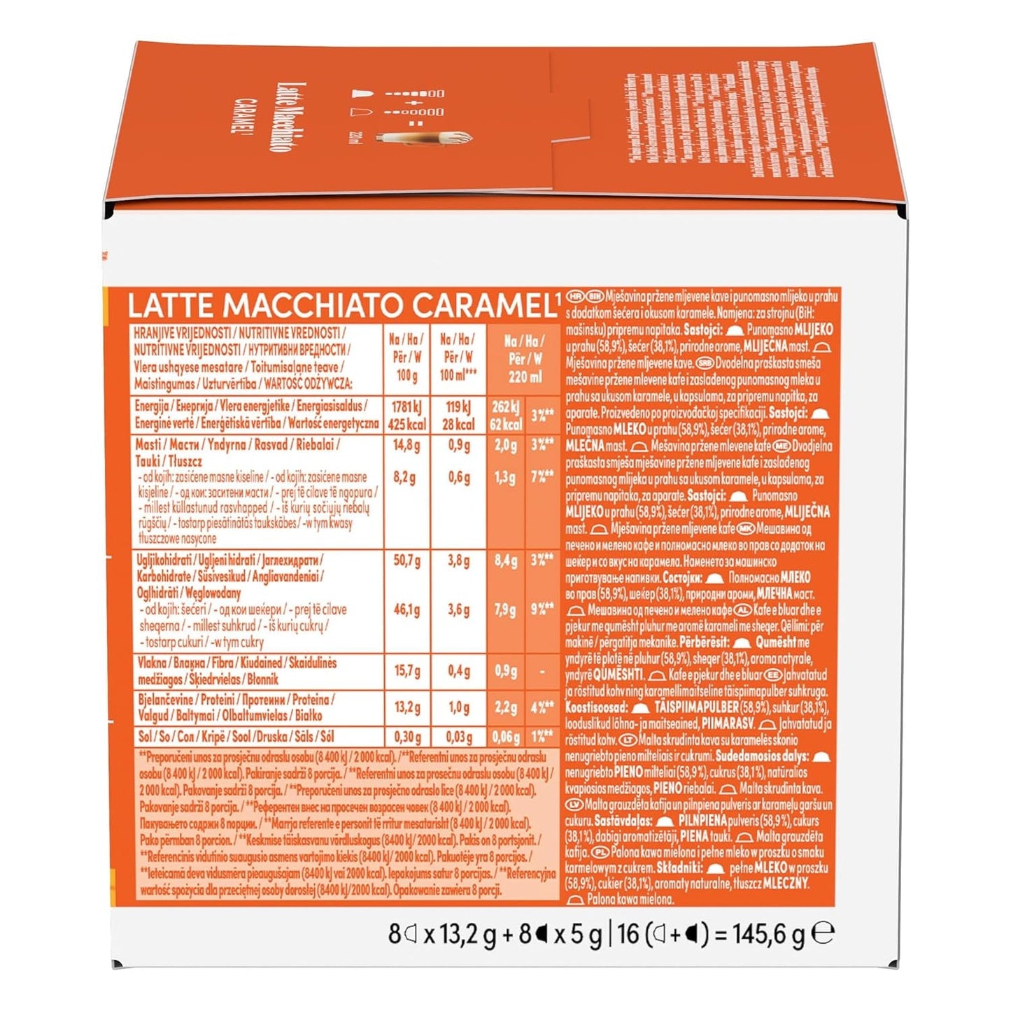 NESCAFÉ DOLCE GUSTO Latte Macchiato Caramel Kaffeekapseln 3er Pack (3 x 16 Kapseln)