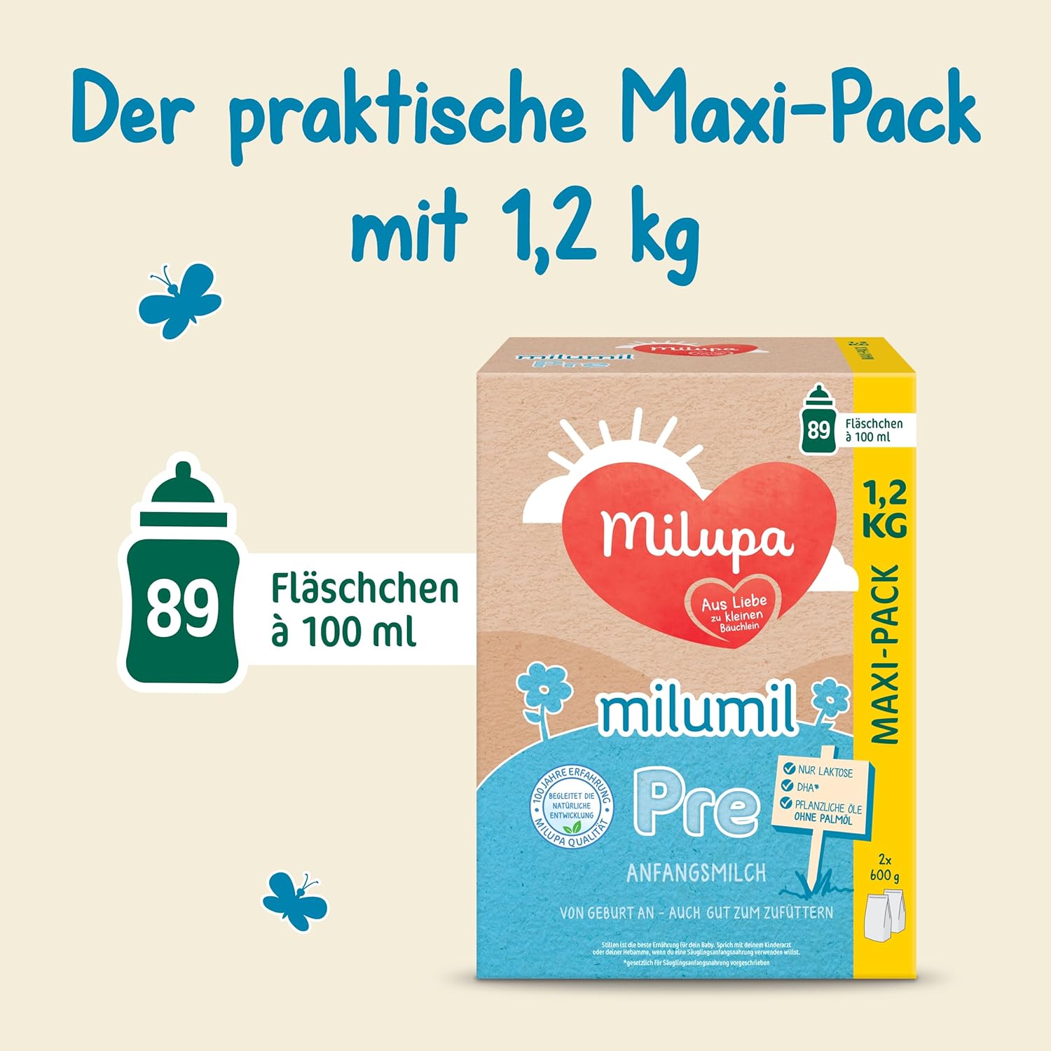 Milupa Milumil Pre, Lait en poudre pour bébés - Avec nutriments importants et sans huile de palme - 800 g Naty Shop