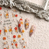 JMEOWIO Autocollants de Nail Art 3D, Autocollants pour Nail Art, Autocollants pour Nail Art, Autocollants pour Nail Art, Autocollants pour Nail Art, 5D Stéréoscopiques, Feuilles d'herbes, Décoration de Nageldesign, 4 Feuilles