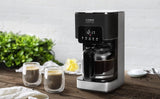 Machine à expresso CASO Coffee Taste and Style avec filtre permanent, 1,5 l, température d'infusion optimale 92-96 °C, système anti-goutte, tête d'infusion optimisée, acier inoxydable, 12 tasses