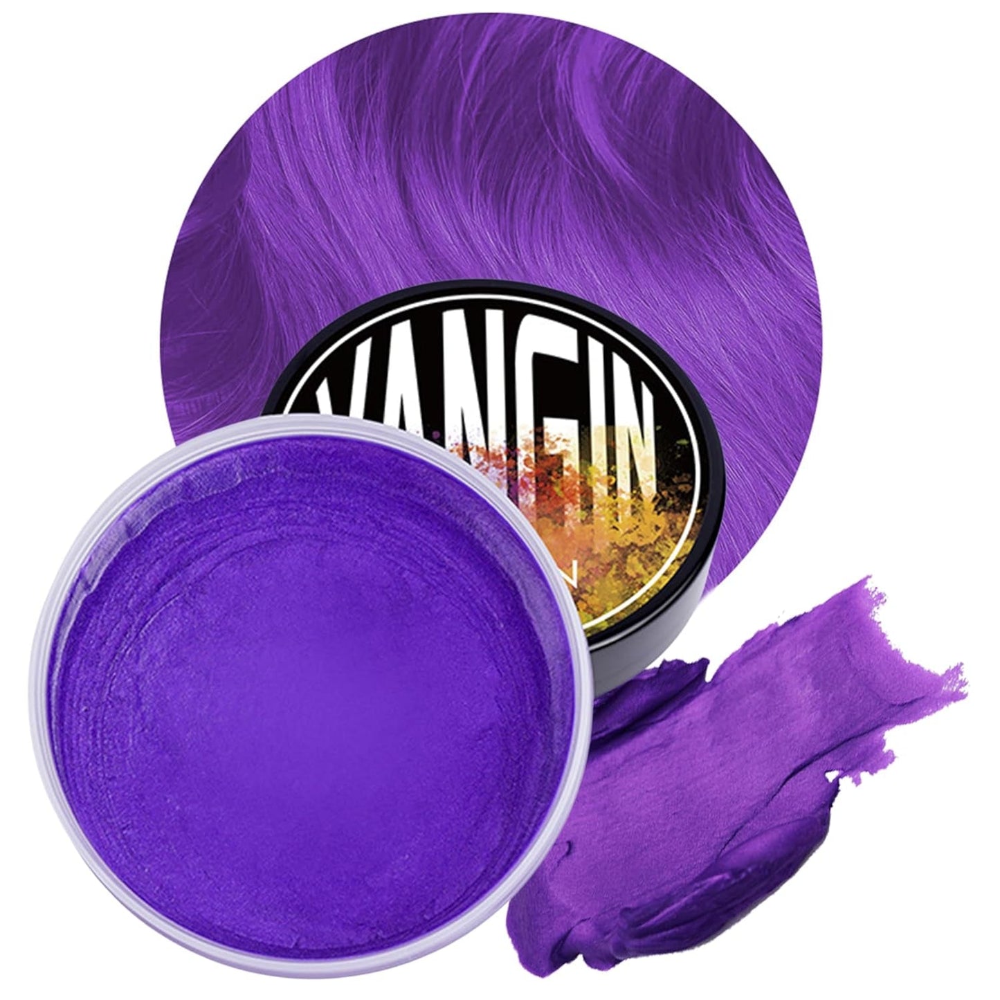 Teinture capillaire temporaire verte, ton de cheveux coiffant pour hommes femmes, pommade naturelle, cire de teinture capillaire pour fête, cosplay et Halloween, Noël, teinture capillaire temporaire en crème (100 g, vert) Naty Shop Teinture capillaire violette 1G (1 paquet)