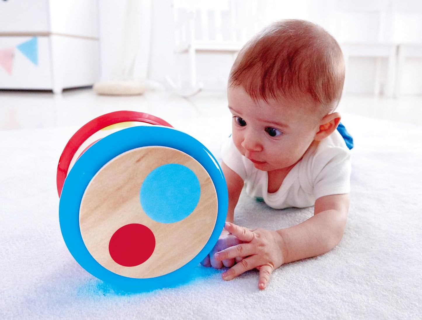 Hape Bébé Tambour | Jouet musical roulant pour les petits pour apprendre le rythme et les différents sons, à piles, à partir de 6 mois Baby Toys Naty Shop