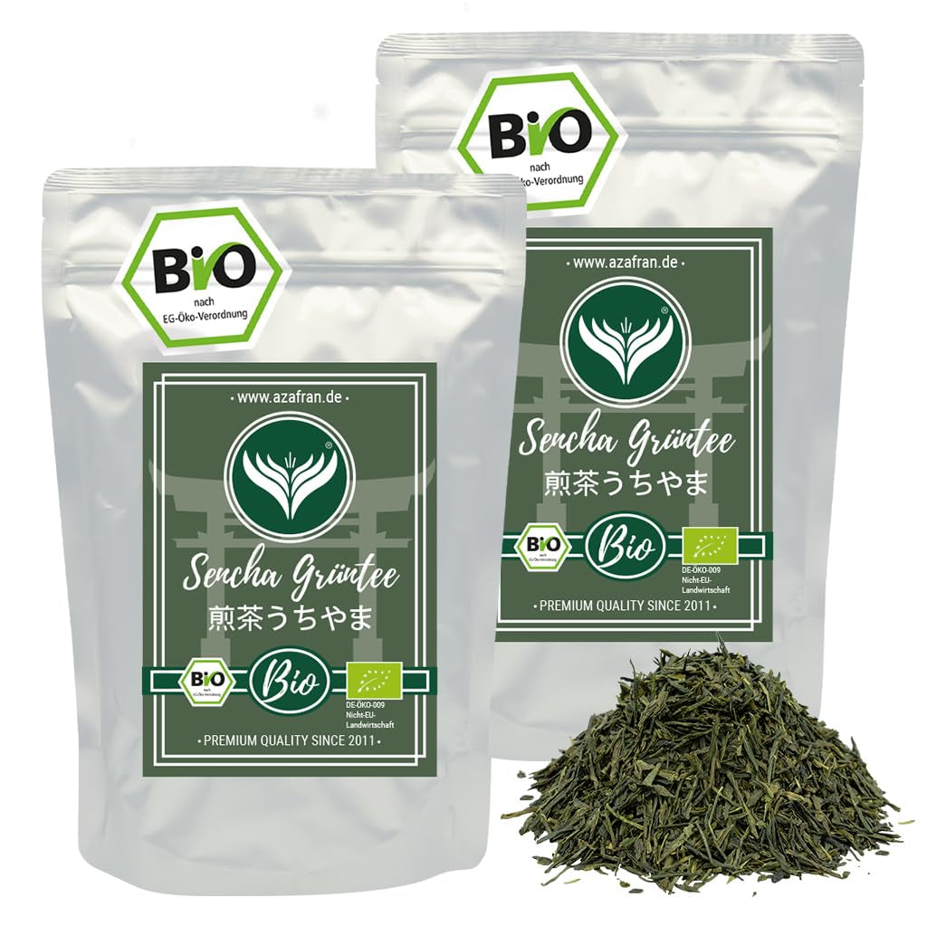 Thé vert Azafran - Thé vert Sencha biologique en vrac - Uchiyama original du Japon 250 g