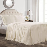 Lush Decor Housse de Couette avec Jupe à Volants, Polyester, Blanc, Lits Doubles et Couettes Lush Decor Ivoire Queen
