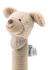Sterntaler Baby Squeaker Lucky Dog - Jouet pour bébé en matériau doux et moelleux avec cordon - Jouet à attraper pour enfants - Premières tentatives d'attraper et de jouer, gris-beige Bebe Toys Naty Shop