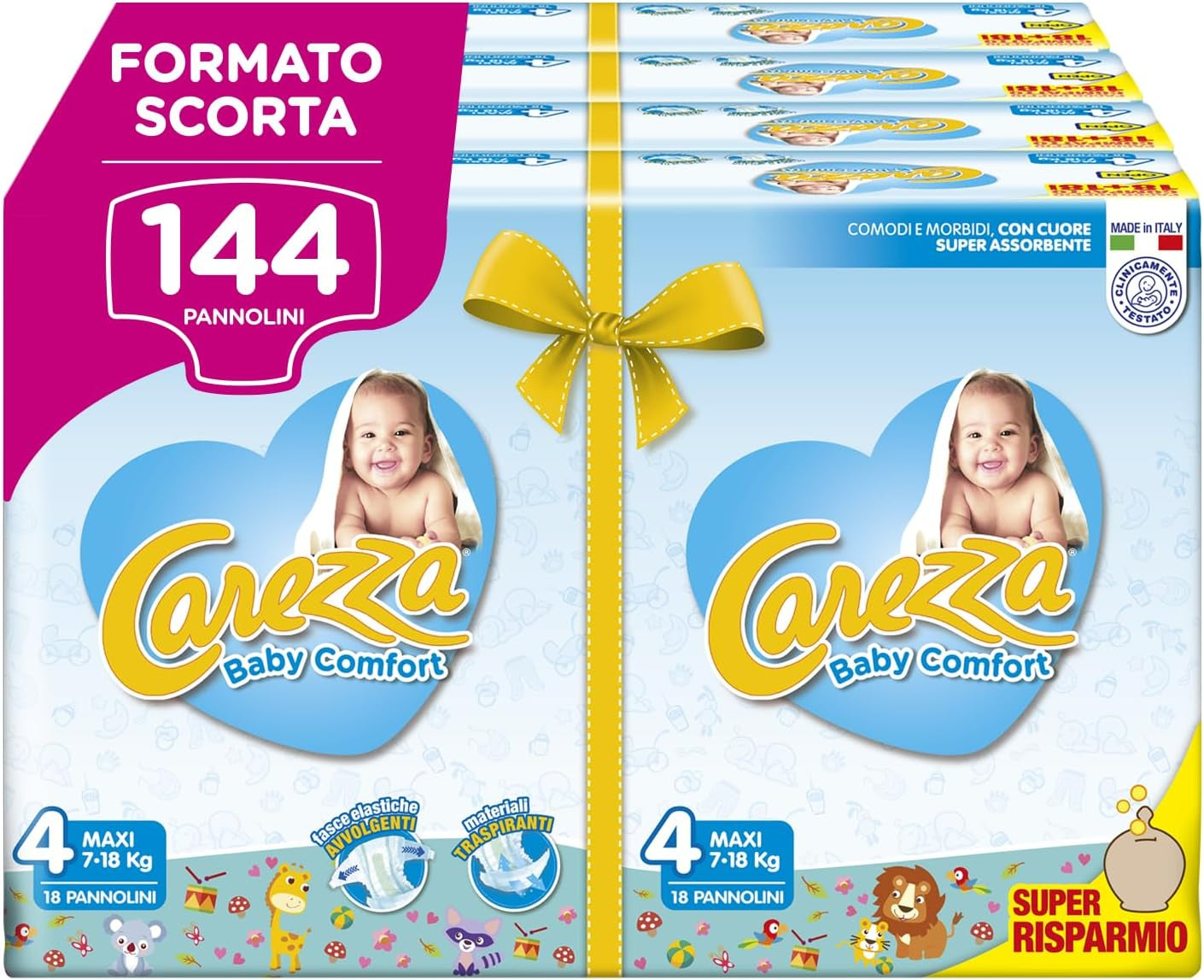 Maxi Confort Bébé | Taille 4 (7-18kg) | 144 couches