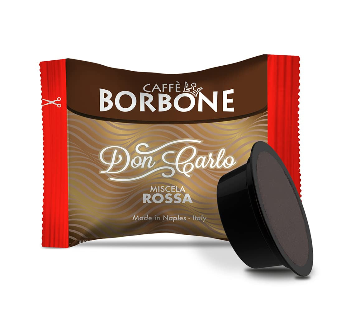 Caffè Borbone Don Carlo, Rote Mischung - 50 Kapseln - Compatible avec Lavazza®* A Modo Mio®* Haushalts-Espressomaschinen