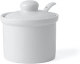 Holst Porcelain AT 216 FA1 Bidon 0,17 L Fût avec Cuillère, Blanc, 8,5 x 8,5 x 6,5 cm