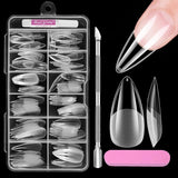 Full Cover Short Nails 120 pièces 12 tailles pointes d'ongles courtes pour ongles en gel colle sur ongles artificiels colle sur ensemble de lime à ongles polisseuse à ongles repousse-cuticules