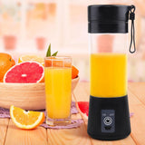 Mélangeur Smoothie Maker Entsafter: 380Ml Standmixer Persönlicher Shaker Proteinshake Mit 6 Edelstahlmesser Tragbar-Bpa-Freie Mit USB-Mixbecher Für Shakes,Saftoutdoor,Schwarz Bucatarie Naty Shop