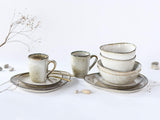 CreaTable, 23769, Série CLOUDY, Sable, Service de table 10 pièces, Service combiné en porcelaine, Passe au lave-vaisselle et au micro-ondes, Fabrication de qualité