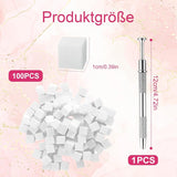 100 Stk Nail Art Schwamm Mit Metallgreifer, Nailart-Zubehör, Baby Boomer, Rendering-Werkzeuge Mit Greifer-Blöcken, Maniküre-Gradient Nail Art Schwamm, For Pinselset, Nägel, Nageldesign-Zubehör
