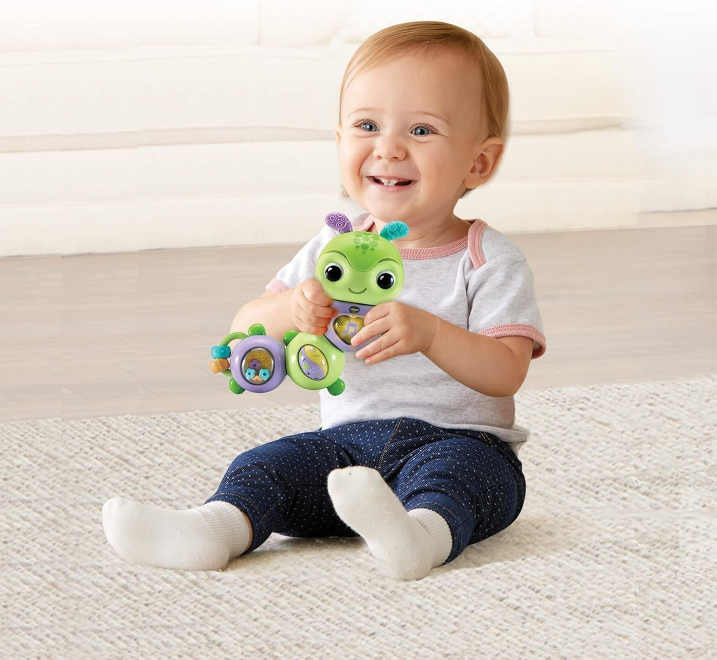VTech Baby Spinning Fun Caterpillar - Jouet interactif de cloche et de motricité parlant et chantant - Pour 6 à 24 mois Jouets pour bébé Naty Shop