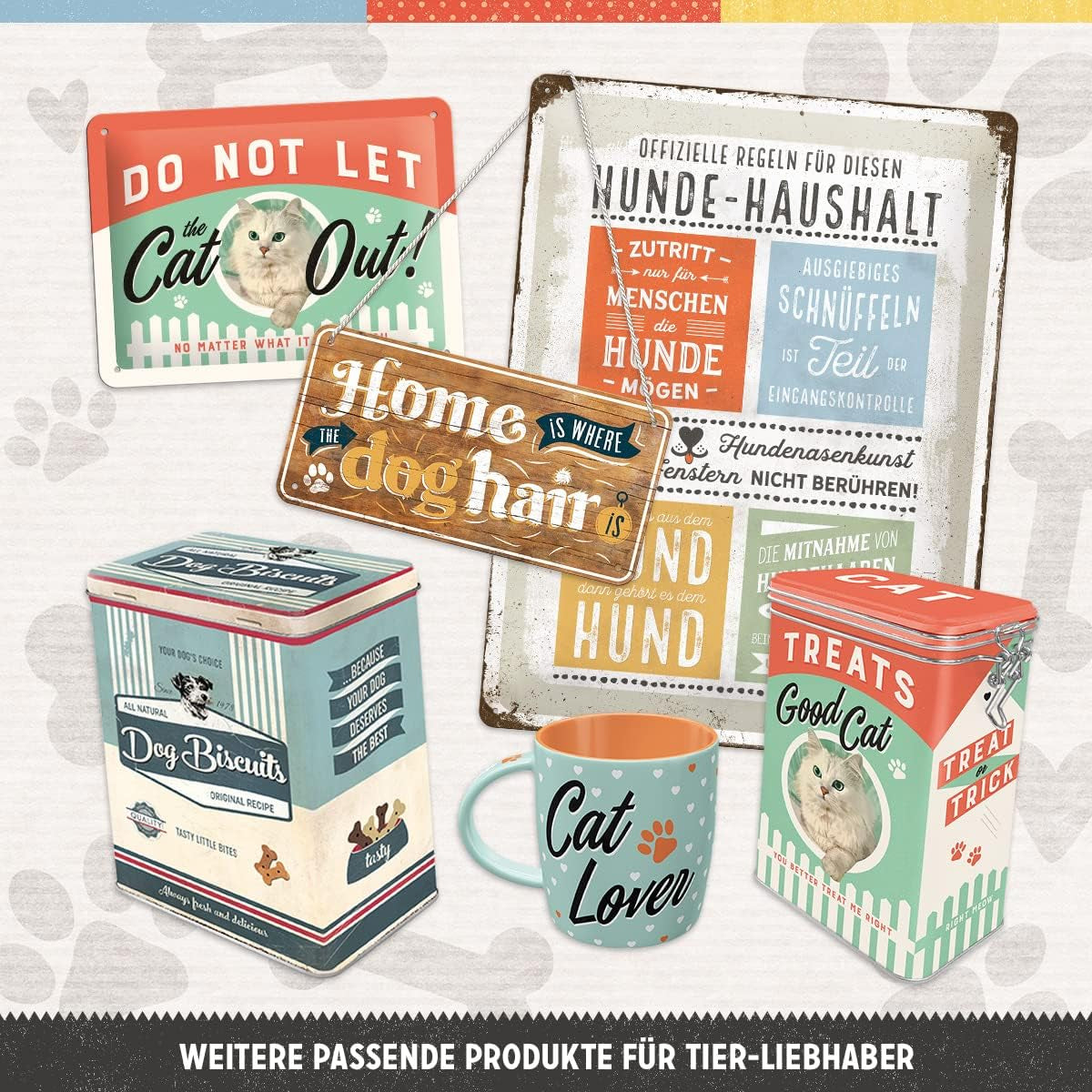 Nostalgic-Art Boîte de conservation rétro XL, 4 l, Nourriture pour chien - idée cadeau pour les propriétaires de chiens, boîte de conservation pour croquettes, design vintage Boîtes de conservation alimentaire Naty Shop